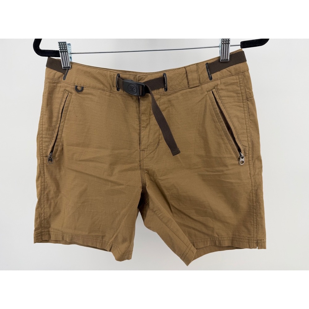 Roark Men Brown Camp Short RS289 Ripstop Hiking Outdoor Belted Shorts Size 30